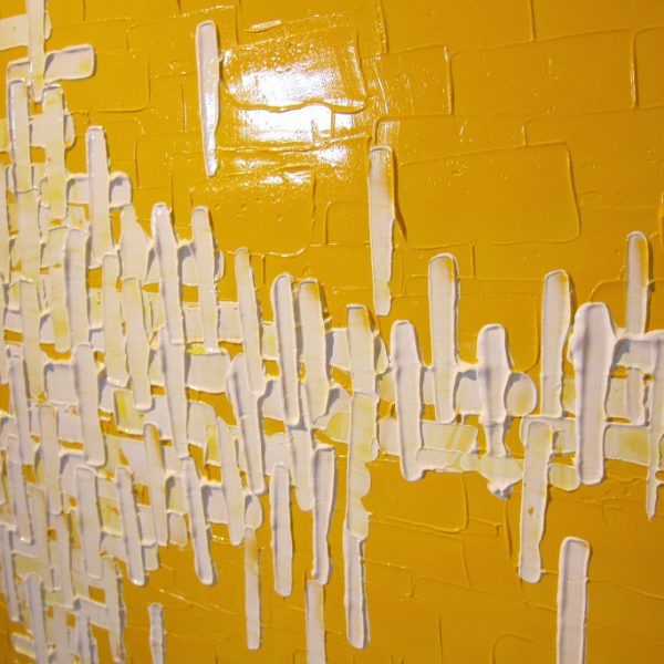 Abstract Painting Yellow Large Bright Happy Modern Original Knife Art Sunshine Yellow Uplifting 48x24 Custom