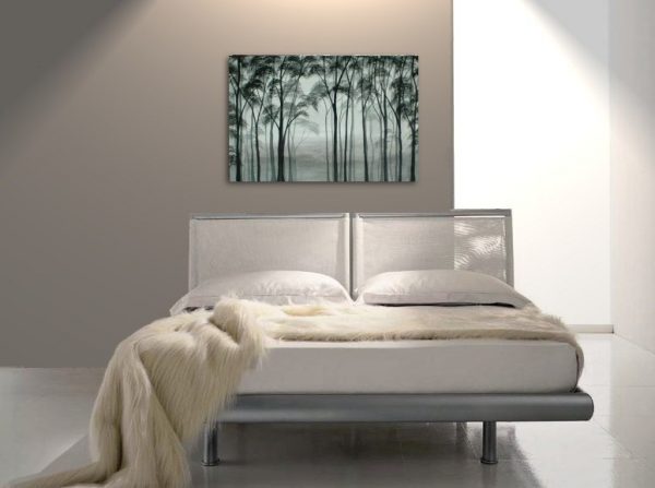 Aspen Tree Painting Black and White Greyscale Monochrome Art Calming Colors Modern Abstract Contemporary Original Art Realism Custom 36x24