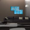 Aspen Tree Painting Modern Abstract Triptych Art Huge Original Artwork Large Light Blue Asymmetrical Multiple Canvases 56x36