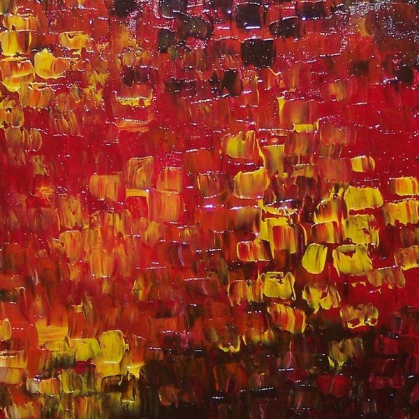 Big Abstract Textured Painting Red Red Brown Orange Fall Colors Original Palette Knife Impasto Art Large Custom Version 30x30