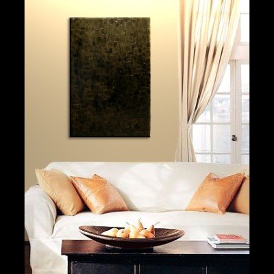 Black And Gold Abstract Painting Textured Palette Knife Art Modern Contemporary Dramatic Urban Home Decor Wall Decoration 24x36 Custom By Nathalie Van - Black Abstract Art Home Decor