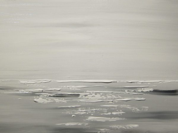 Black and White Seascape Abstract Seascape Painting Oceans with Tinge of Sepia Monochrome Wall Art 30x30 Square Mails Fast