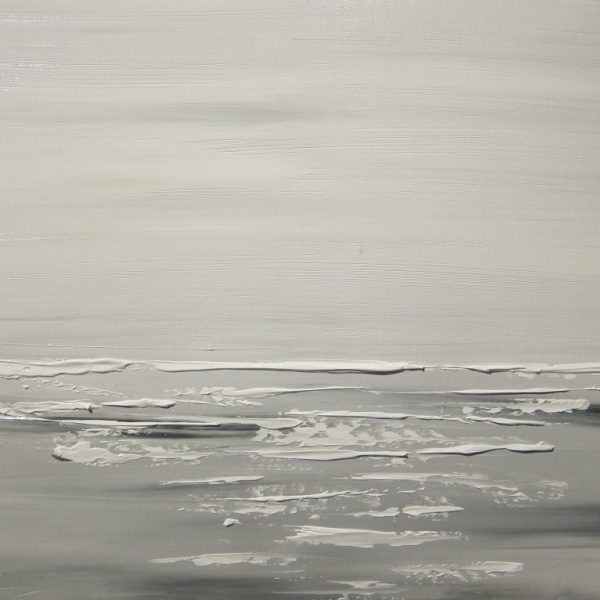 Black and White Seascape Abstract Seascape Painting Oceans with Tinge of Sepia Monochrome Wall Art 30x30 Square Mails Fast