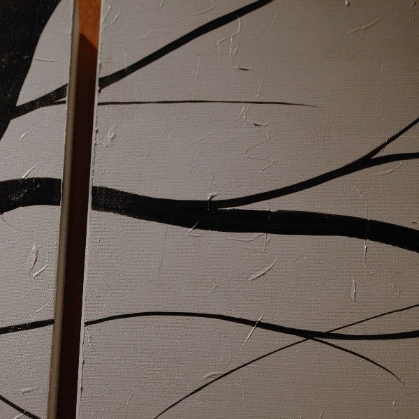Black and White Tree Branches Painting Large Art Modern Abstract HUGE Elegant Original Monochrome Custom 60x36