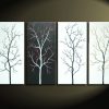 Black and White Tree Painting Zen Asian Cherry Blossom Art Monochrome branches Custom 60x30 customizeable