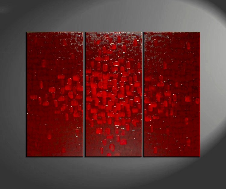 Bold Deep Red Abstract Painting Passionate High Quality Original Art Urban Modern Contemporary Palette Knife Custom 45x30