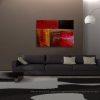 Bold Red Modern Abstract Painting Urban Original Art on Stretched Canvas Brown Yellow White Accent Colors Custom 40x30