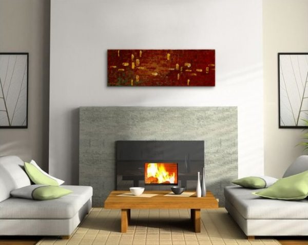 Brown Abstract Painting Earth Tones Modern Abstract Original Textured Knife Painting Impasto Art 36x12 Custom