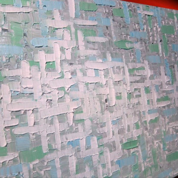Grey Blue Green Abstract Painting Textured Knife Art Large Original Modern Impasto Calm Contemporary Uplifting Art 48x24 CUSTOM