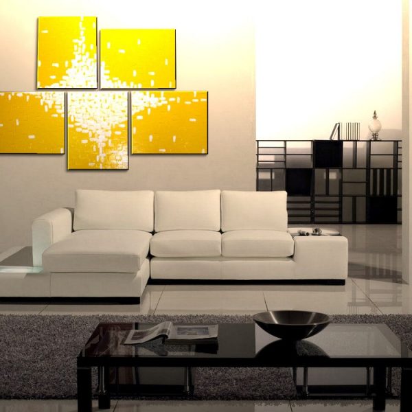 Huge Yellow Abstract Painting Large Original Textured Art Bright Happy Modern Sunny Yellow Contemporary Uplifting Art 56x40 Custom