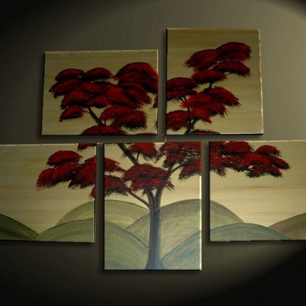Japanese Tree Painting Huge Original Asian Style Art Fall Modern Abstract Custom 56x40