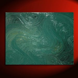 Large Abstract Painting Green Textured Modern Urban Original Art Recycled Paint Bottle Glass Green Earth 40x30