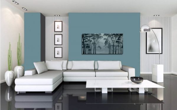 Large Aspen Tree Painting Black and White Greyscale Monochrome Art Calming Colors Modern Abstract Contemporary Original Realism Custom 48x24