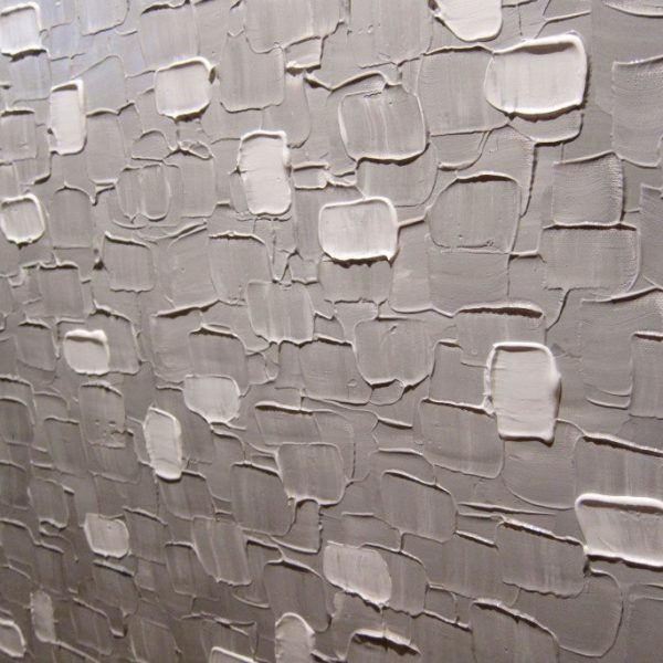 Large Grey White Painting Abstract Textured Wall Art Urban Original Impasto Painting on Stretched Canvas Stylish Design 30x30 Custom