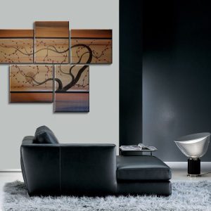 Large Painting Copper Browns and Gold Huge Contemporary Abstract Asian Fusion Plum Blossom Art Zen 56x40 Custom