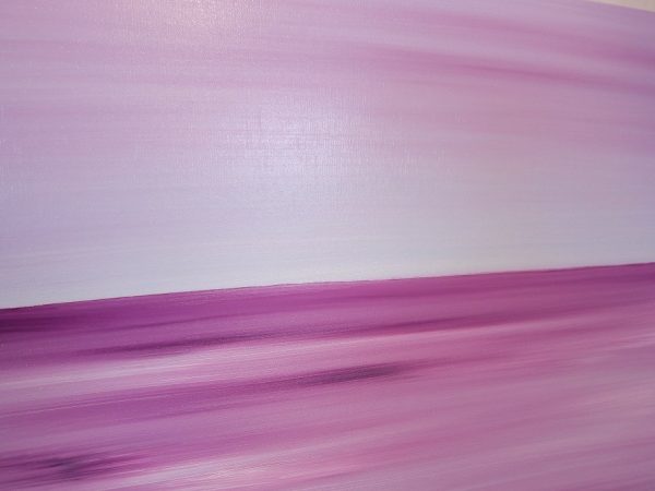 Large Purple Abstract Seascape Painting Blue Crimson Purple Sunrise Sunset Ships Immediately HUGE 48x24