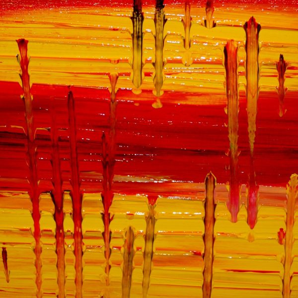 Large Red Abstract Painting Modern Contemporary Art Textured Impasto Original Bold Art Vibrant Urban Triptych Painting Custom 45x30