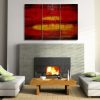 Large Red Abstract Painting Modern Contemporary Art Textured Impasto Original Bold Art Vibrant Urban Triptych Painting Custom 45x30