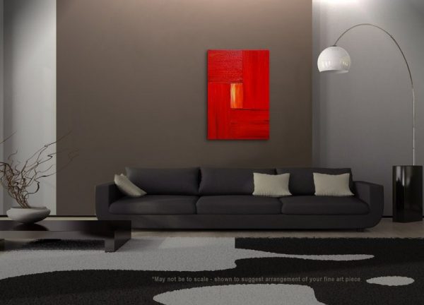 Large Red Modern Abstract Painting Urban Original Art on Stretched Canvas 24x36 on Michael: Tuesdays and Thursdays TV show Custom