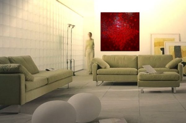 LARGE Red Textured Modern Abstract Painting Urban Original Wall Art on Stretched Canvas 30x30 Impasto