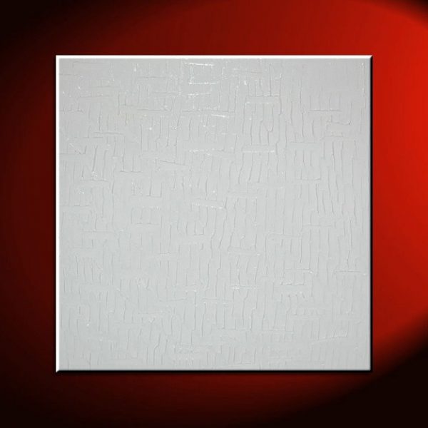 Large Square White Painting Abstract Textured Art Urban Original Impasto Painting on Stretched Canvas Stylish Design 30x30 Custom