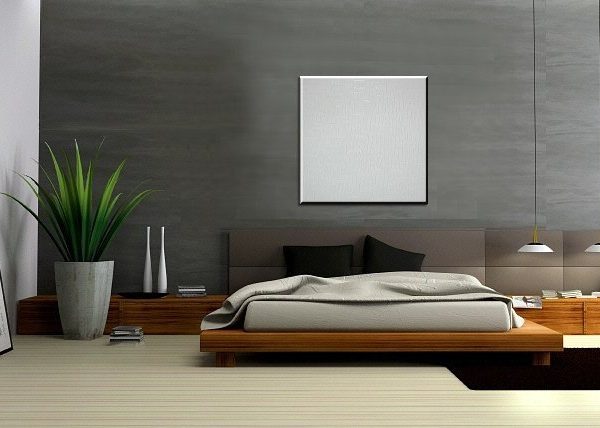 Large Square White Painting Abstract Textured Art Urban Original Impasto Painting on Stretched Canvas Stylish Design 30x30 Custom