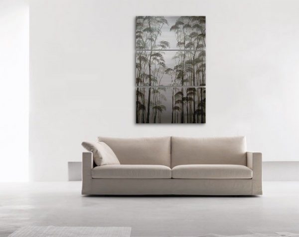 Large Tree Painting Black and White Art Aspens Zen Asian Style Calming and Peaceful Home Decor Custom 30x45