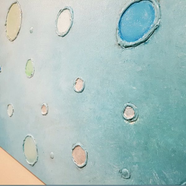 Luxurious Gift for Her Turquoise Painting Abstract Textured Home Decor Wall Art 48x24 Watch Video with Texture Detail