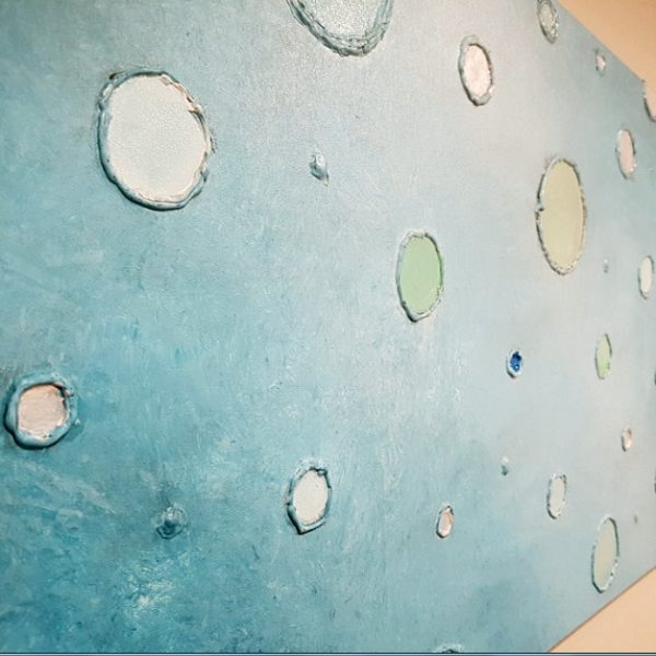 Luxurious Gift for Her Turquoise Painting Abstract Textured Home Decor Wall Art 48x24 Watch Video with Texture Detail