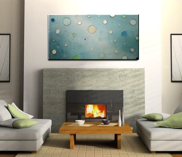 Luxurious Gift for Her Turquoise Painting Abstract Textured Home Decor Wall Art 48x24 Watch Video with Texture Detail