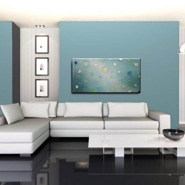 Luxurious Gift for Her Turquoise Painting Abstract Textured Home Decor Wall Art 48x24 Watch Video with Texture Detail