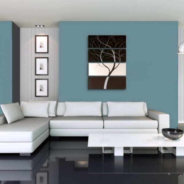 Monochrome Black and White Original Tree Painting Contemporary Art 24x32 or 36x48 Custom