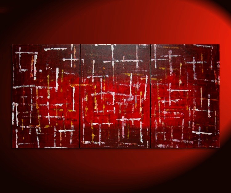 Office Art Large Red Burgundy Modern Abstract Painting Original Textured Art HUGE Urban Art Big Custom Version 72x36