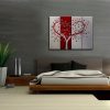 Red Heart Painting Love Tree Art Red and White Modern Abstract Art Large 48x36 Wedding Anniversary Gift CUSTOM