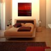 RED Seascape Abstract Crimson Painting Oceans Modern Abstract Wall Art 30x30 Square Mails Fast