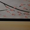 Silver Modern Painting Triptych Cherry Blossom Art Pink and White FLowers Asian Zen Tree Art Custom 48x20
