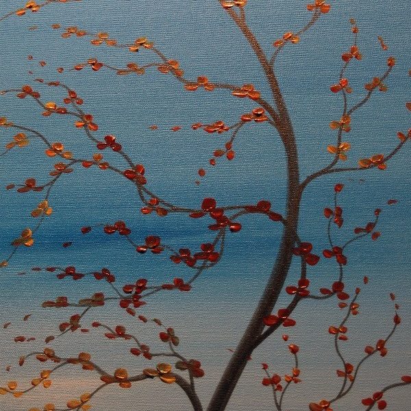 Tree Painting Four Seasons Blossom Original Art Spring Fall Summer Winter On Trend Stylish Home Decor Large CUSTOM 60x30