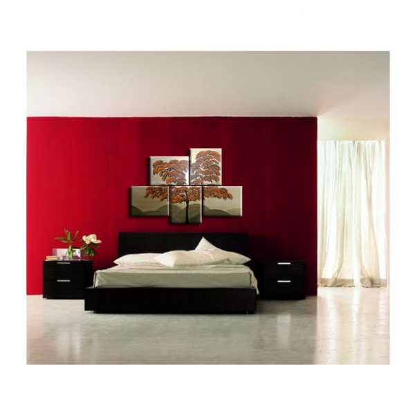 Burnt Orange Tree Painting Unique Layout Original Gold HUGE Modern Asian Abstract Wall Art Home Decor Custom 56x40