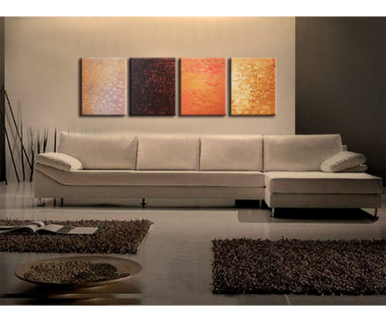 Huge Abstract Painting Large Original Textured Art Warm Modern Contemporary Art Browns Orange Palette Knife Painting  64x20