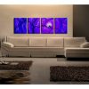 Huge Bird Family Painting Purple Blue Large Wall Art Love Birds Cherry Blossoms 64x20 Custom Personalized