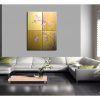Large Acrylic Orchid Painting Zen Asian Yellow Golden Warm Colors Flower Floral Wall Art Home Decor Large Artwork Custom 32x40